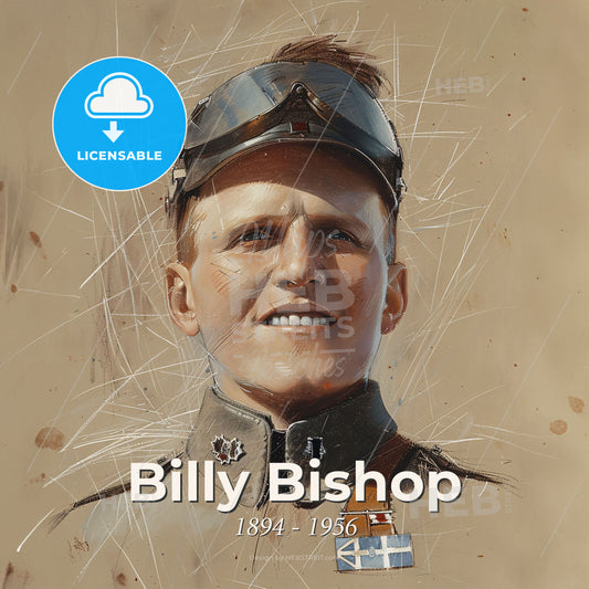 Billy Bishop, 1894 - 1956, Canadian fighter ace - A Man Wearing A Uniform Print Template