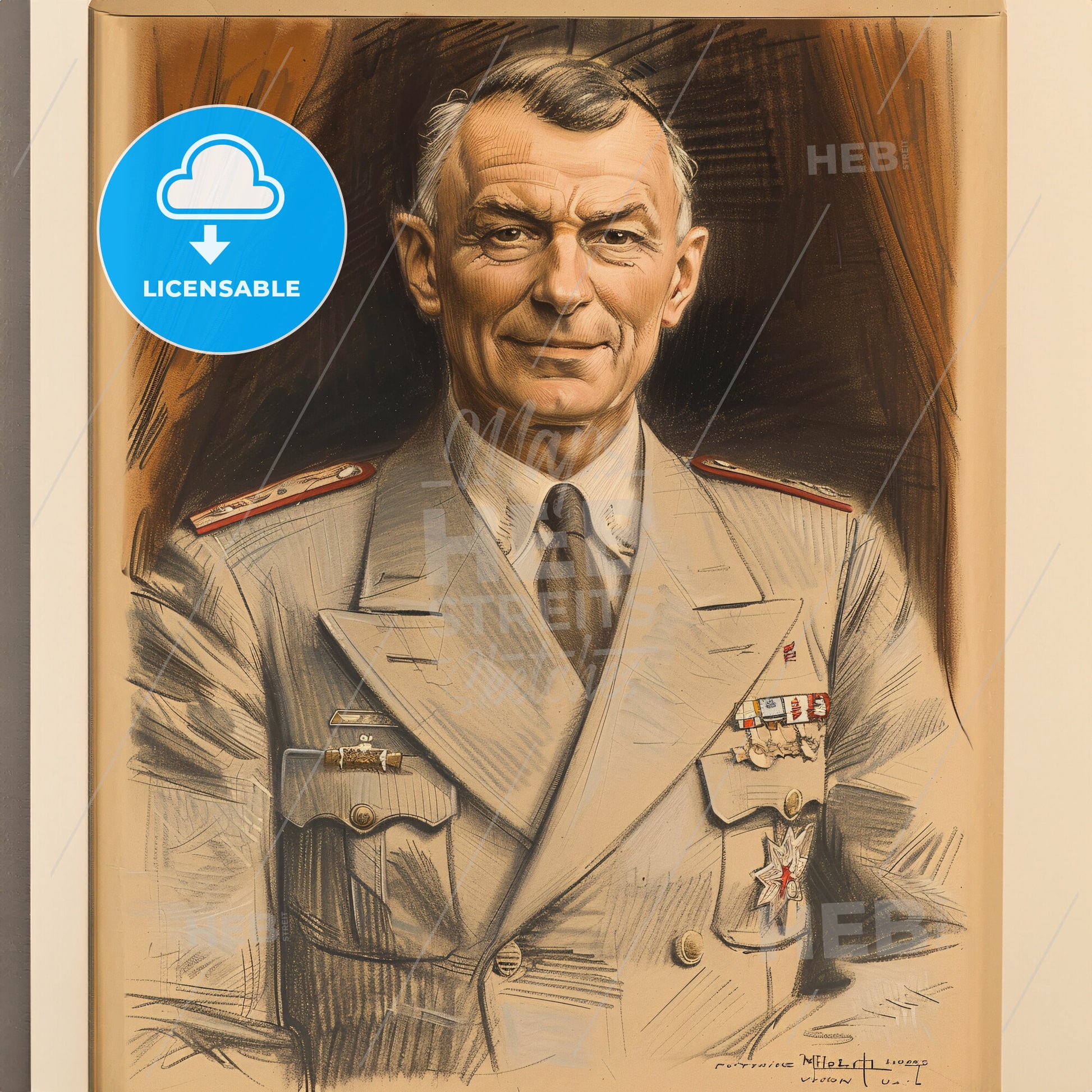 Billy Mitchell, 1879 - 1936, American General - A Portrait Of A Man In A Military Uniform