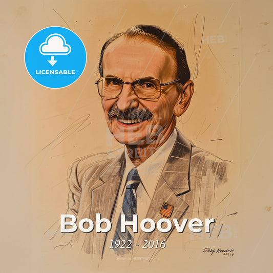 Bob Hoover, 1922 - 2016, American aviator and test pilot - A Man In A Suit And Tie Print Template
