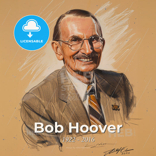 Bob Hoover, 1922 - 2016, American aviator and test pilot - A Man In A Suit And Tie Print Template