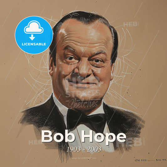 Bob Hope, 1903 - 2003, British-American comedian and showmaster - A Man In A Suit And Bow Tie Print Template