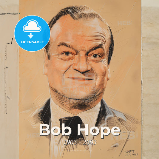 Bob Hope, 1903 - 2003, British-American comedian and showmaster - A Drawing Of A Man Print Template