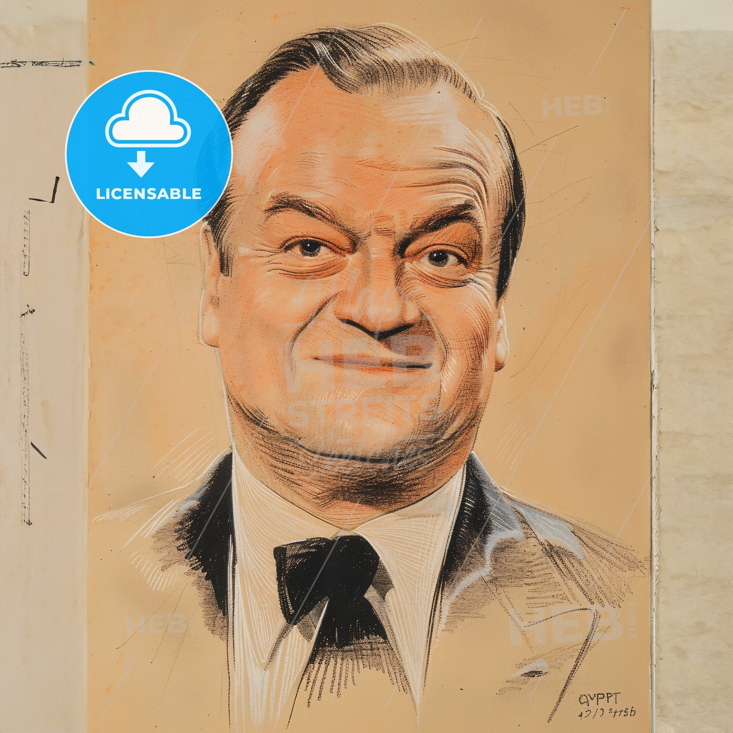 Bob Hope, 1903 - 2003, British-American comedian and showmaster - A Drawing Of A Man