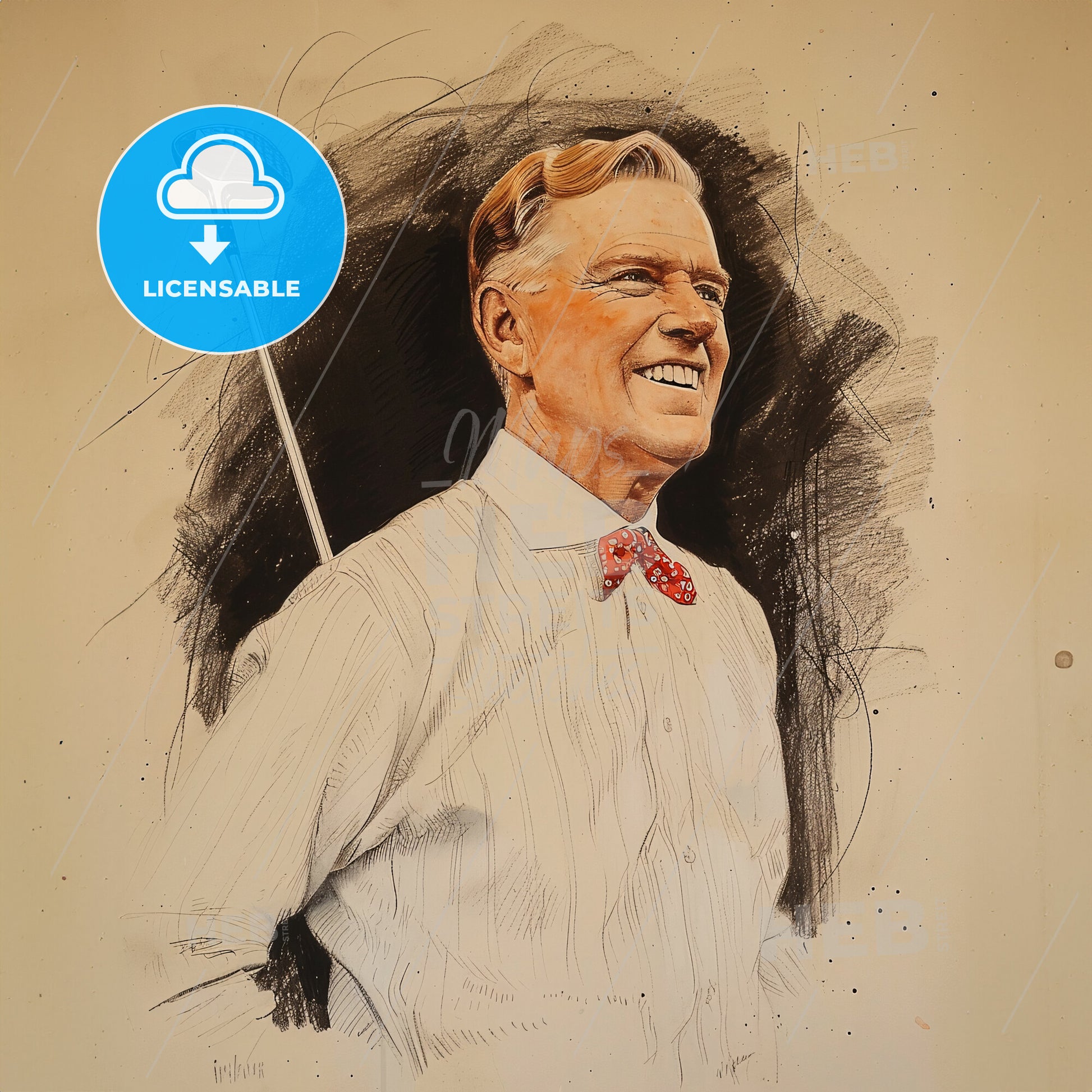 Bobby Jones, 1902 - 1971, American golfer - A Drawing Of A Man Holding A Golf Club