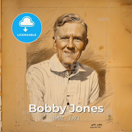 Bobby Jones, 1902 - 1971, American golfer - A Drawing Of A Man Smiling Print Template