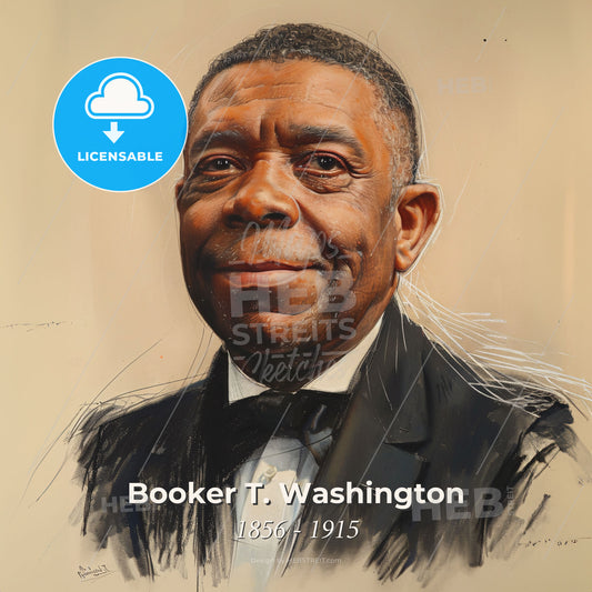 Booker T. Washington, 1856 - 1915, American educator - A Man In A Suit Print Template