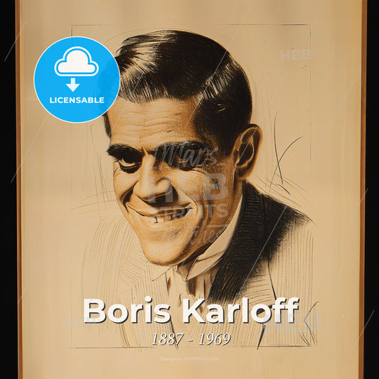 Boris Karloff, 1887 - 1969, English actor - A Portrait Of A Man Print Template