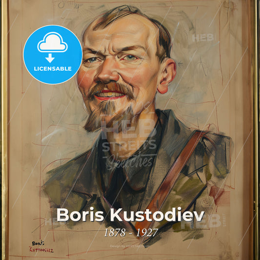 Boris Kustodiev, 1878 - 1927, Russian painter and stage designer - A Painting Of A Man Print Template