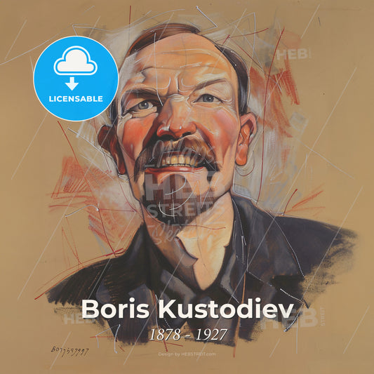 Boris Kustodiev, 1878 - 1927, Russian painter and stage designer - A Painting Of A Man Print Template