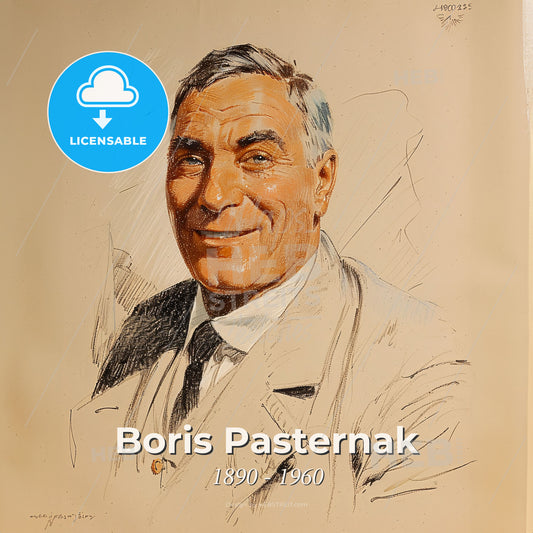 Boris Pasternak, 1890 - 1960, Russian writer - A Man In A Suit And Tie Print Template