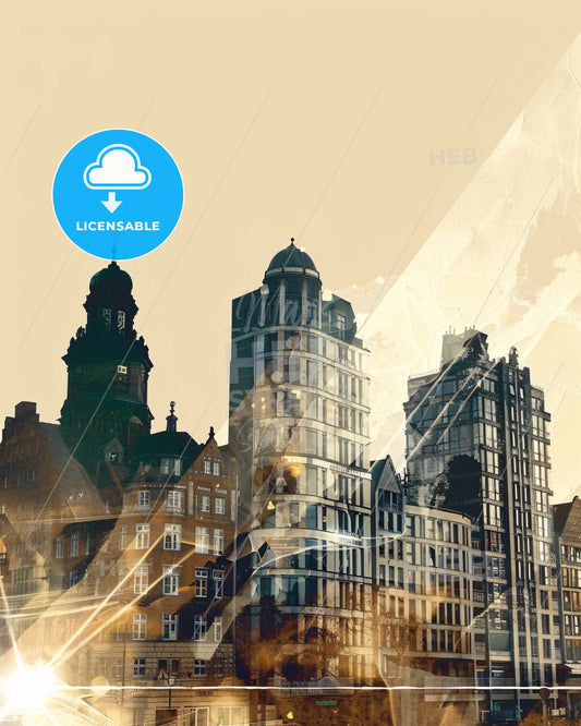 Braunschweig Skyline Modern Minimalist City Poster - A city skyline with many buildings