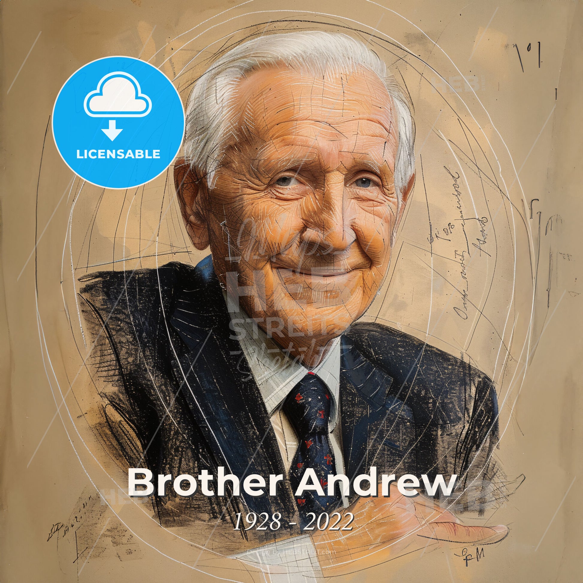 Brother Andrew, 1928 - 2022, Dutch missionary - A Man In A Suit And Tie Print Template
