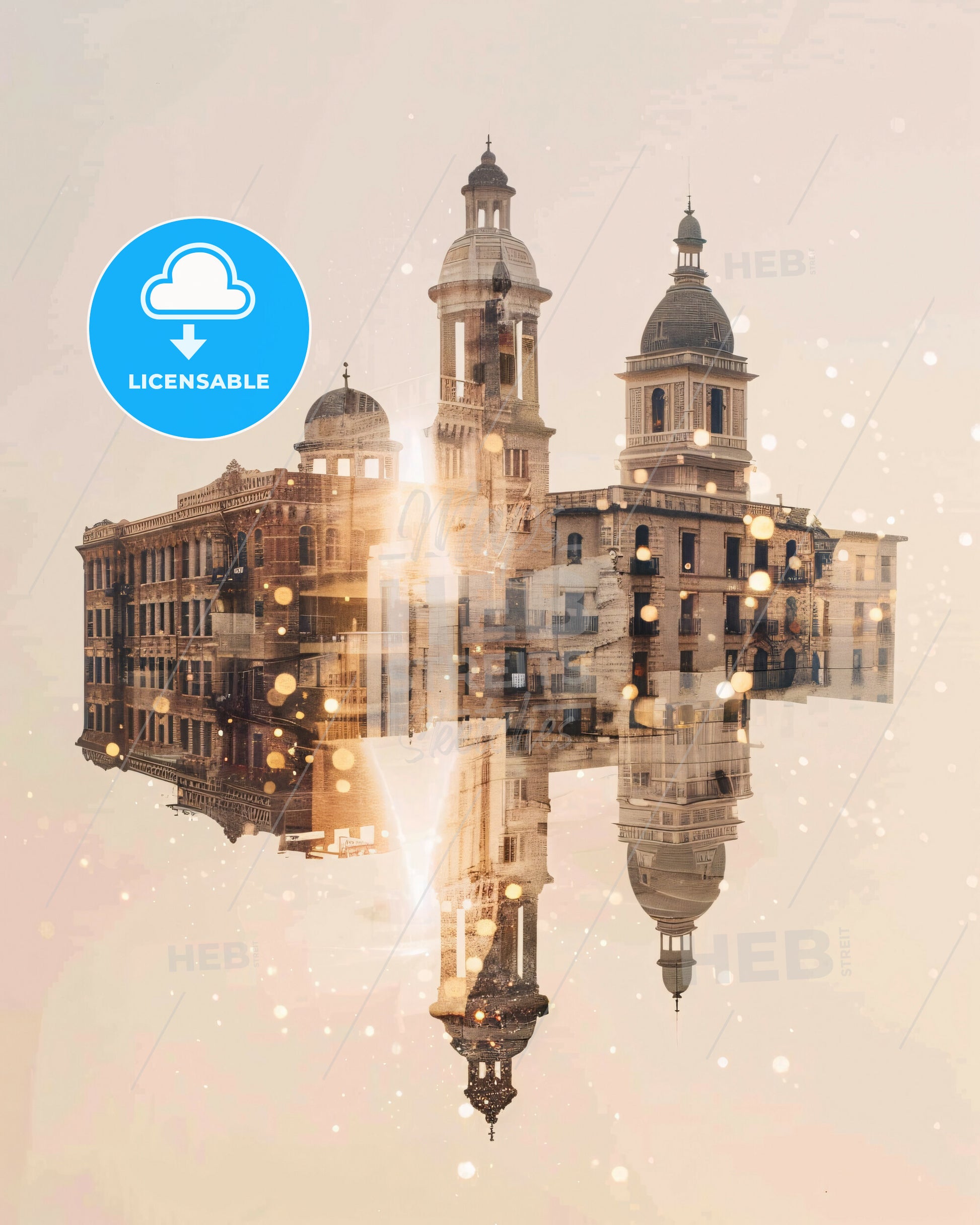 Brownsville Skyline City Architecture Composite - A building with towers and domes