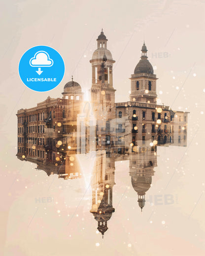 Brownsville Skyline City Architecture Composite - A building with towers and domes