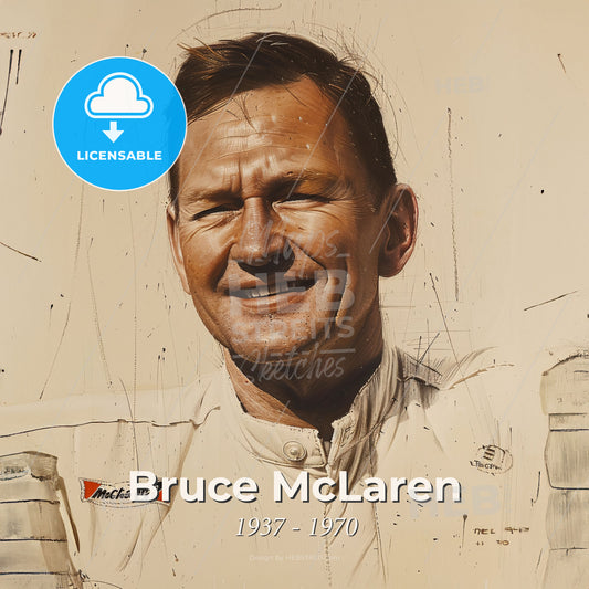 Bruce McLaren, 1937 - 1970, New Zealand racing driver - A Man Smiling For The Camera Print Template