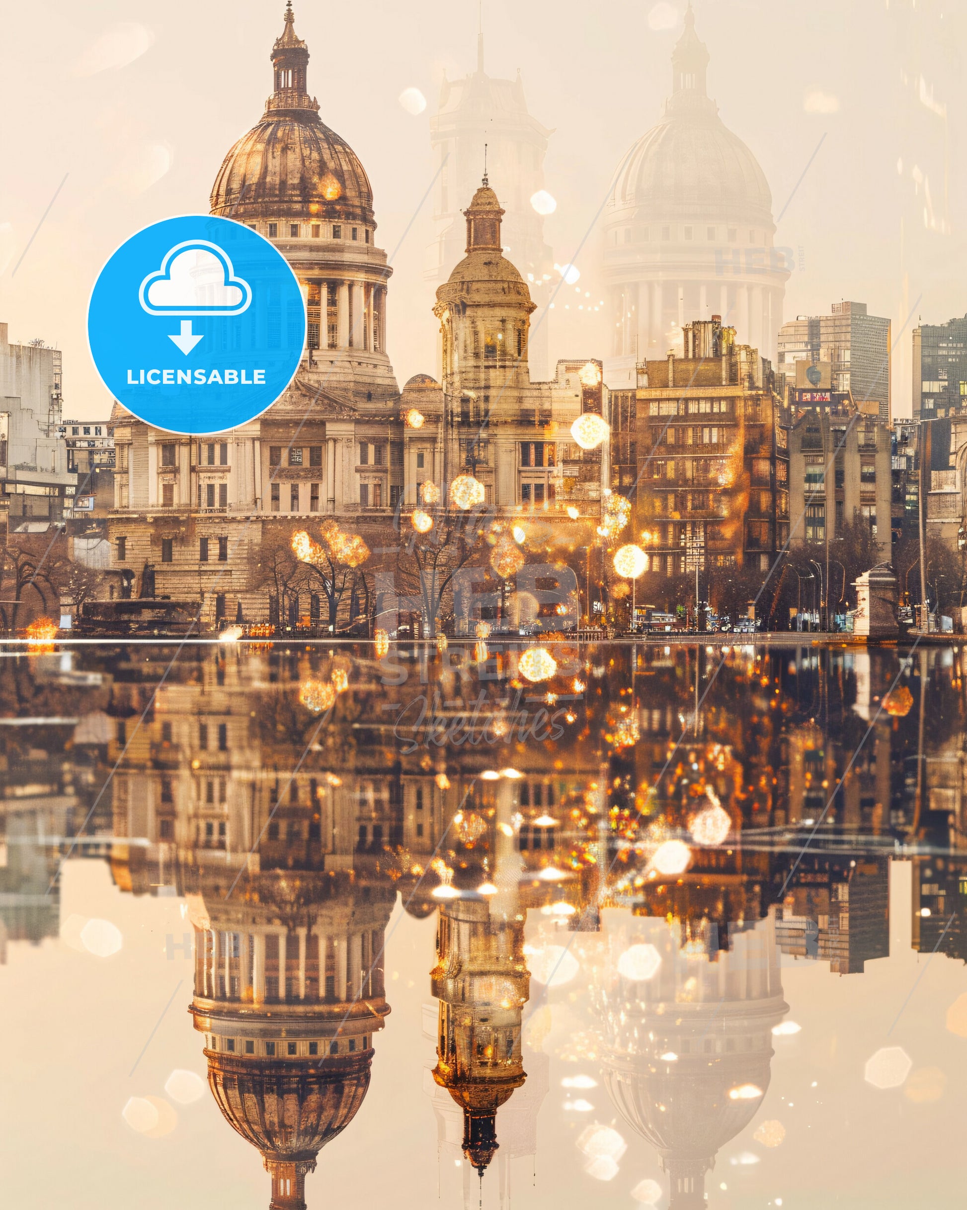 Buenos Aires Blends Cityscape and Charm - A large building with a large dome and a body of water