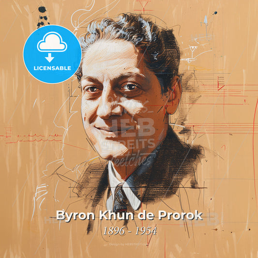 Byron Khun de Prorok, 1896 - 1954, American archaeologist - A Drawing Of A Man Print Template