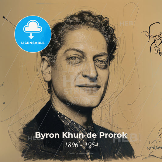 Byron Khun de Prorok, 1896 - 1954, American archaeologist - A Man With Curly Hair Wearing A Suit And Tie Print Template