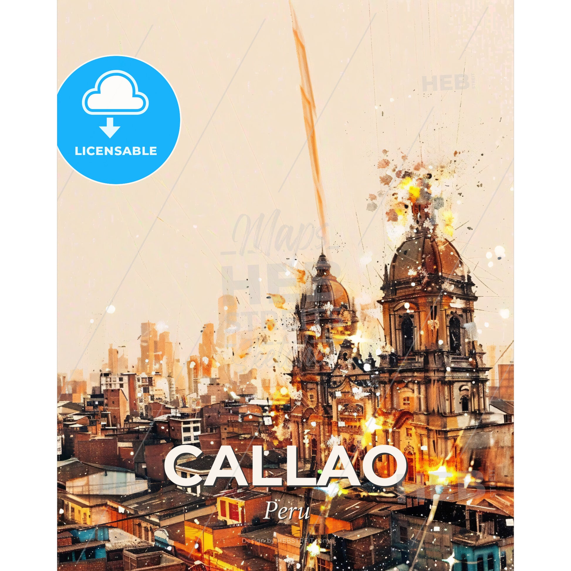 Callao: Where History Meets the Modern - A building with a large dome and a large building with a large building in the background - Square format print template