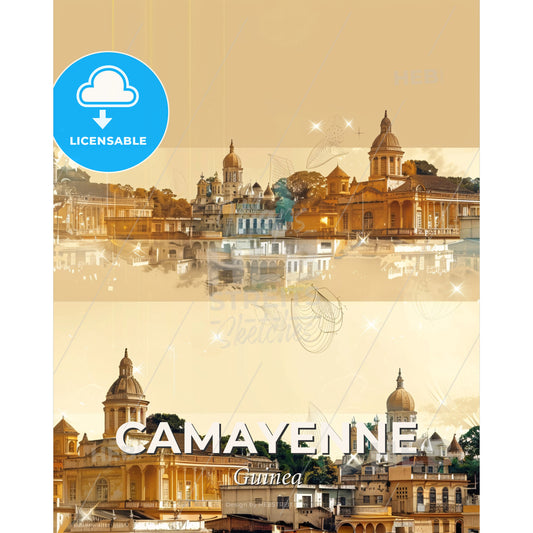 Camayenne City Art Poster Architecture Skyline - A collage of buildings - Square format print template