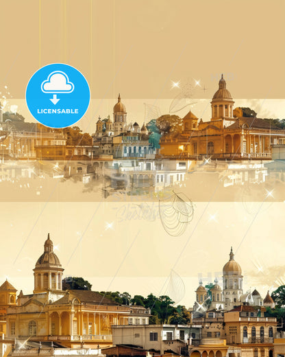 Camayenne City Art Poster Architecture Skyline - A collage of buildings