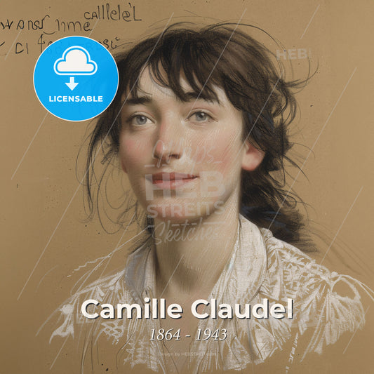 Camille Claudel, 1864 - 1943, French sculptor - A Drawing Of A Woman Print Template