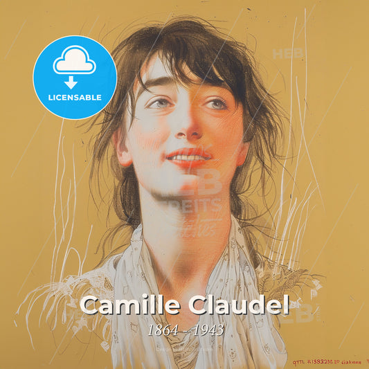 Camille Claudel, 1864 - 1943, French sculptor - A Drawing Of A Woman Print Template