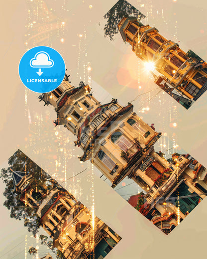 Cantho, Vietnam: Lights and Icons of the Skyline - A group of buildings