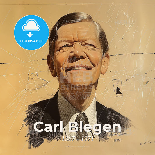 Carl Blegen, 1887 - 1971, American archaeologist - A Man In A Suit And Tie Print Template