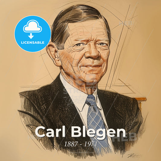 Carl Blegen, 1887 - 1971, American archaeologist - A Man In A Suit And Tie Print Template