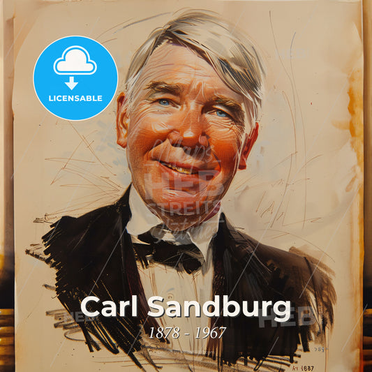 Carl Sandburg, 1878 - 1967, American poet - A Painting Of A Man Print Template