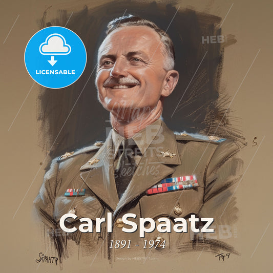 Carl Spaatz, 1891 - 1974, American General - A Man In A Military Uniform Print Template