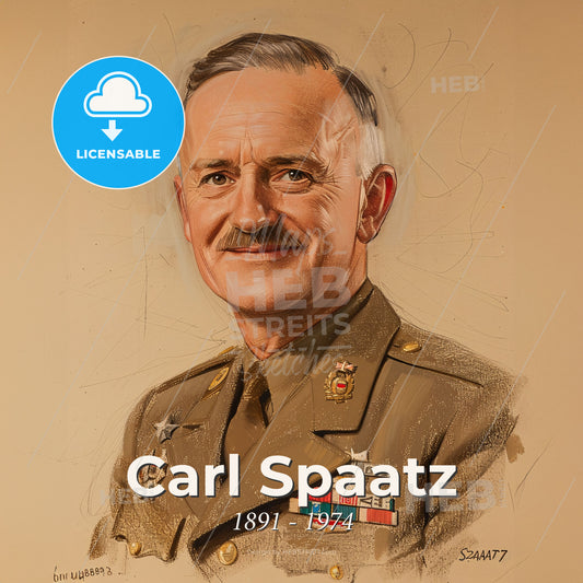 Carl Spaatz, 1891 - 1974, American General - A Portrait Of A Man In A Military Uniform Print Template