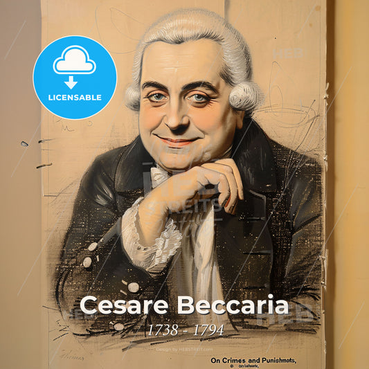 Cesare Beccaria, 1738 - 1794, Italian criminologist and philosopher - A Painting Of A Man Print Template