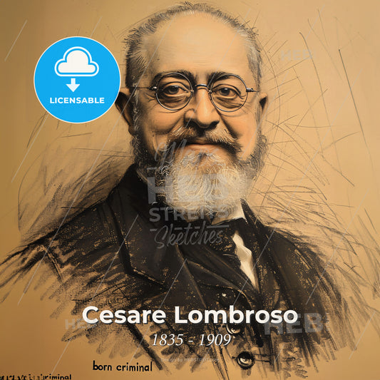 Cesare Lombroso, 1835 - 1909, Italian criminologist - A Man With A Beard Wearing Glasses Print Template