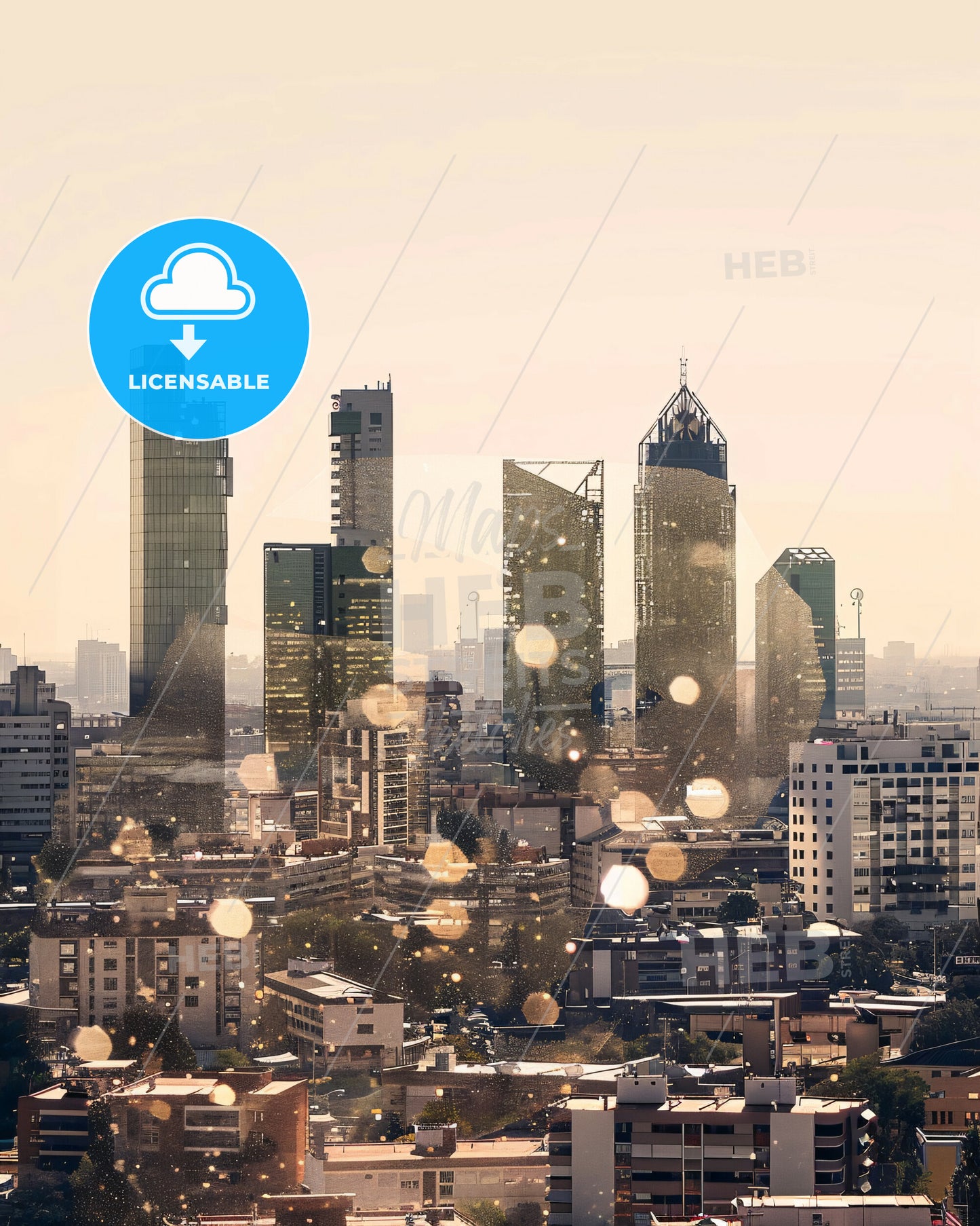 Chamartín Skyline Canvas Masterpiece - A city skyline with many tall buildings