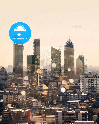 Chamartín Skyline Canvas Masterpiece - A city skyline with many tall buildings