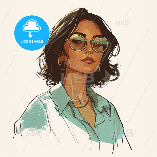 A Woman With Short Dark Hair Wearing Glasses