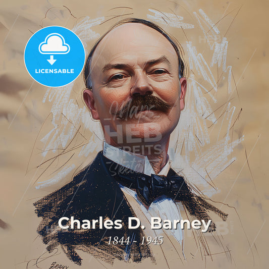 Charles D. Barney, 1844 - 1945, American banker - A Man With A Mustache Print Template