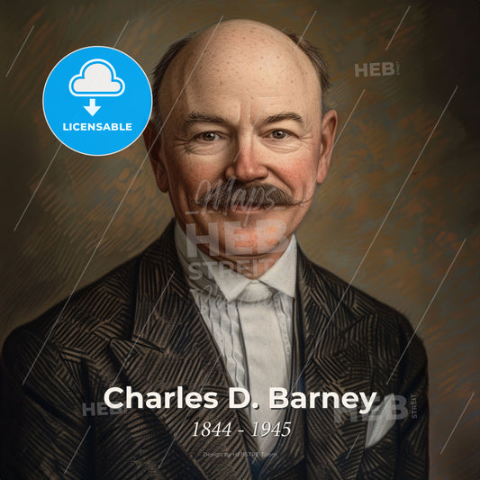 Charles D. Barney, 1844 - 1945, American banker - A Man With A Mustache Print Template