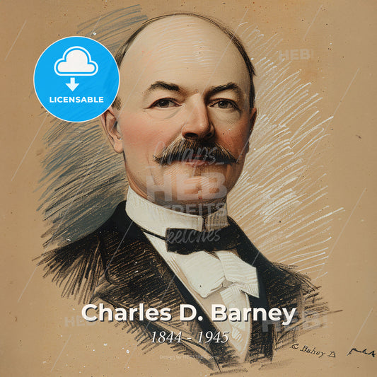 Charles D. Barney, 1844 - 1945, American banker - A Man With A Mustache Print Template