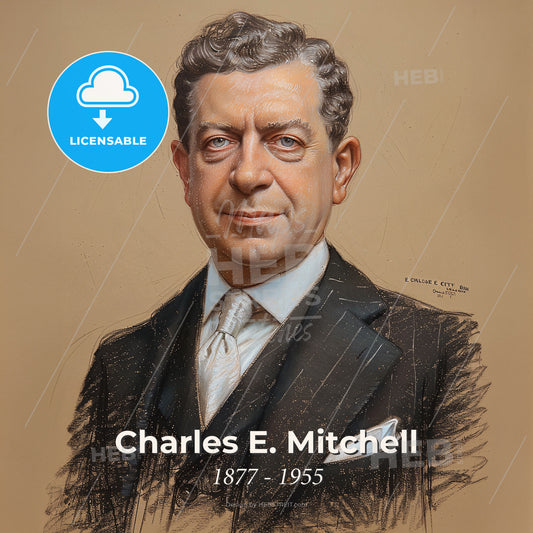 Charles E. Mitchell, 1877 - 1955, American banker - A Man In A Suit Print Template