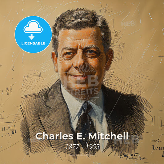 Charles E. Mitchell, 1877 - 1955, American banker - A Man In A Suit And Tie Print Template