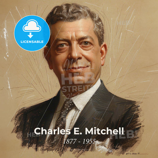 Charles E. Mitchell, 1877 - 1955, American banker - A Man In A Suit Print Template