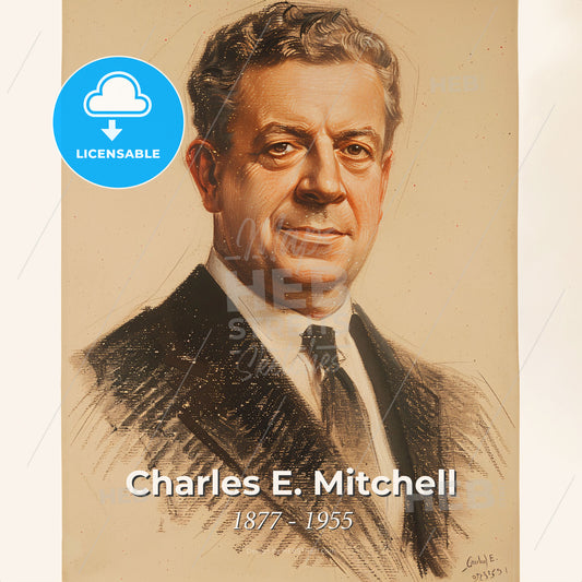 Charles E. Mitchell, 1877 - 1955, American banker - A Portrait Of A Man Print Template