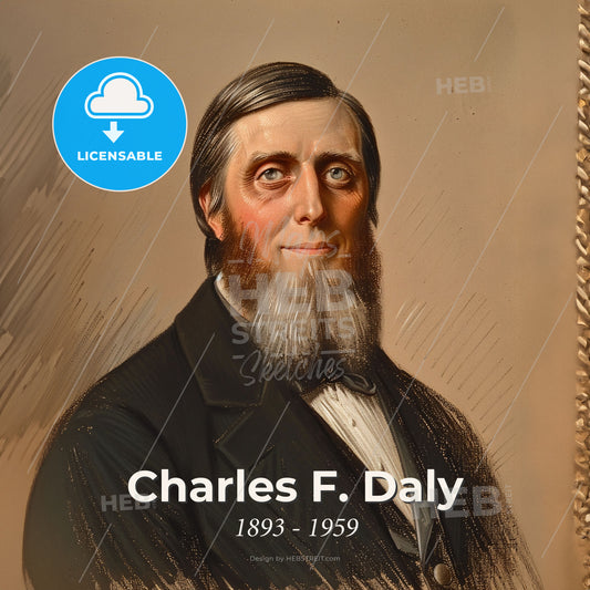 Charles F. Daly, 1893 - 1959, American railway executive - A Man With A Beard Print Template