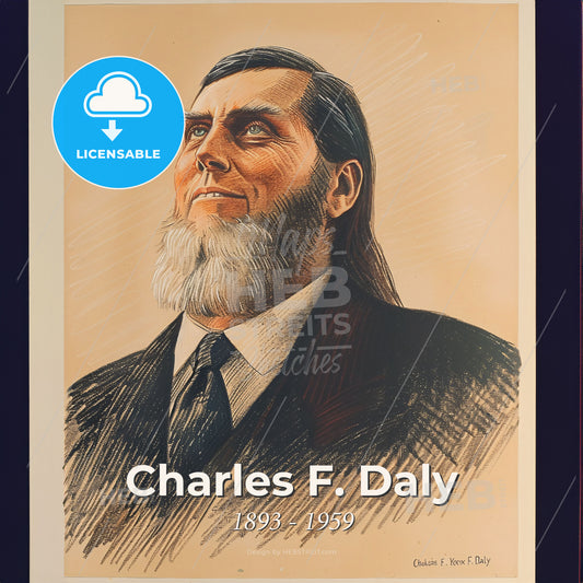 Charles F. Daly, 1893 - 1959, American railway executive - A Man With A Beard Looking Up Print Template