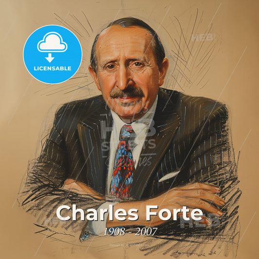 Charles Forte, 1908 - 2007, British hotelier - A Man In A Suit With His Arms Crossed Print Template