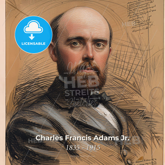 Charles Francis Adams Jr., 1835 - 1915, American railway executive - A Man With A Beard Print Template