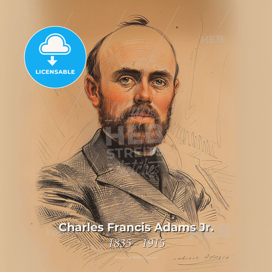 Charles Francis Adams Jr., 1835 - 1915, American railway executive - A Man With A Beard Print Template